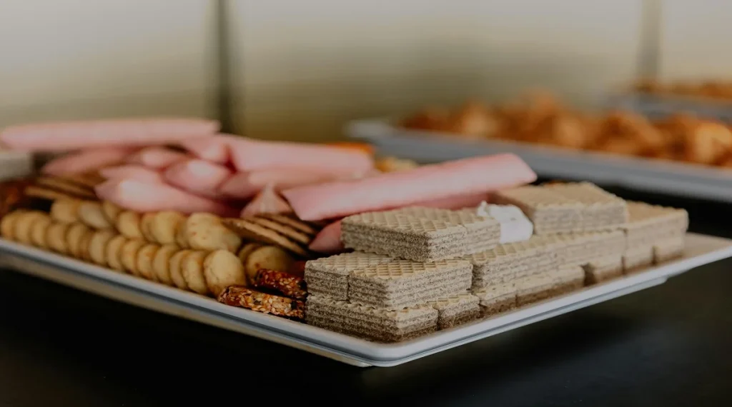 food myths about snacking shown through a balanced afternoon snack