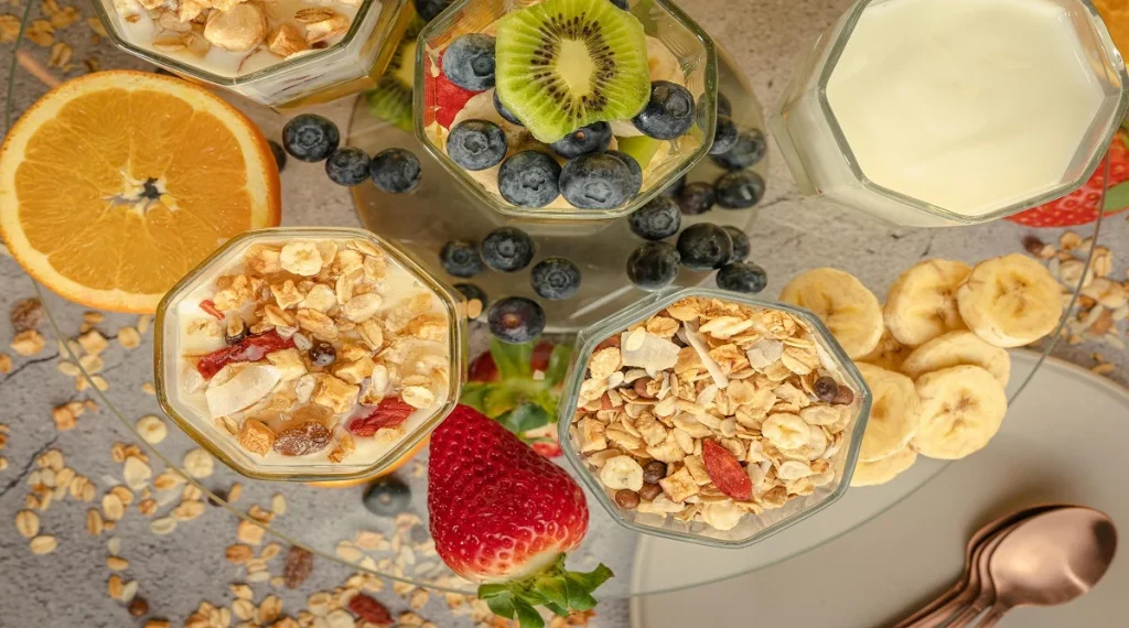 food truths about protein and fiber shown in a balanced breakfast