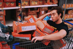 food myths about the perfect grocery cart shown through a realistic balanced shopping cart