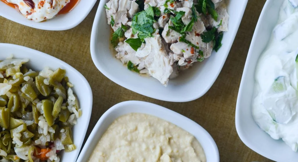 leftover meal with fresh yogurt sauce