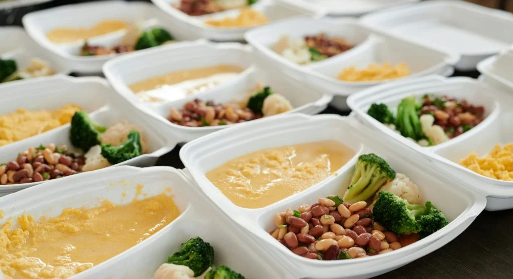 leftover dinner foods stored for meals