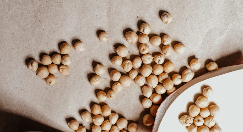 Grain bowl showing how toasted chickpeas and soft chickpeas change meal texture