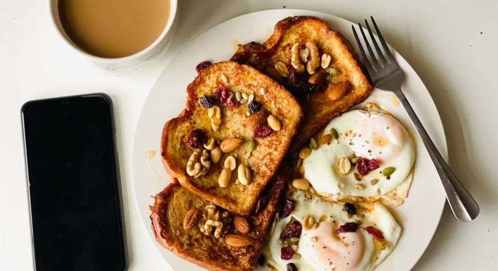 emergency breakfast by keys and phone
